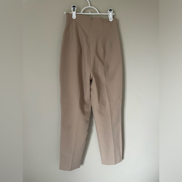 Zara Classic Beige Women's Trousers ankle cropped size XS NWOT business casual - Picture 5 of 7